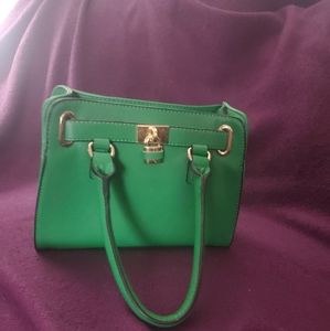 Emerald green handbag
